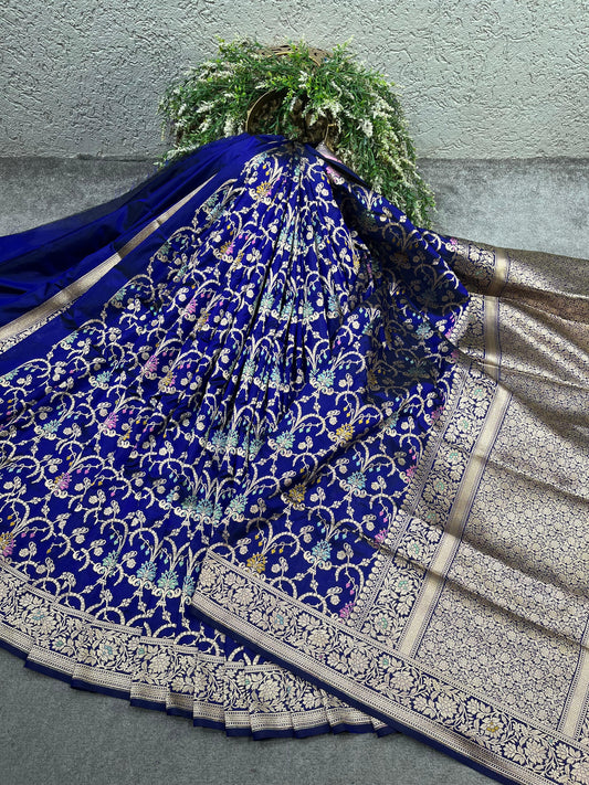 ROYAL BLUE SILK PURE HANDLOOM BANARASI SAREE