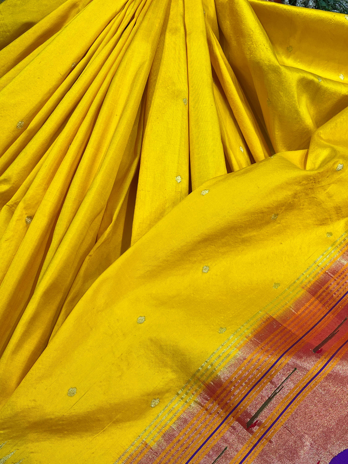 YELLOW SILK PURE HANDLOOM PAITHANI SAREE