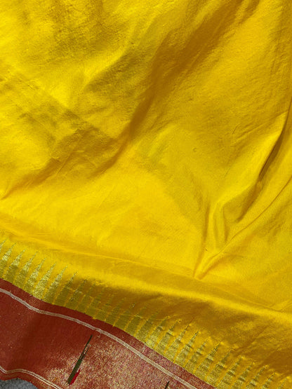 YELLOW SILK PURE HANDLOOM PAITHANI SAREE