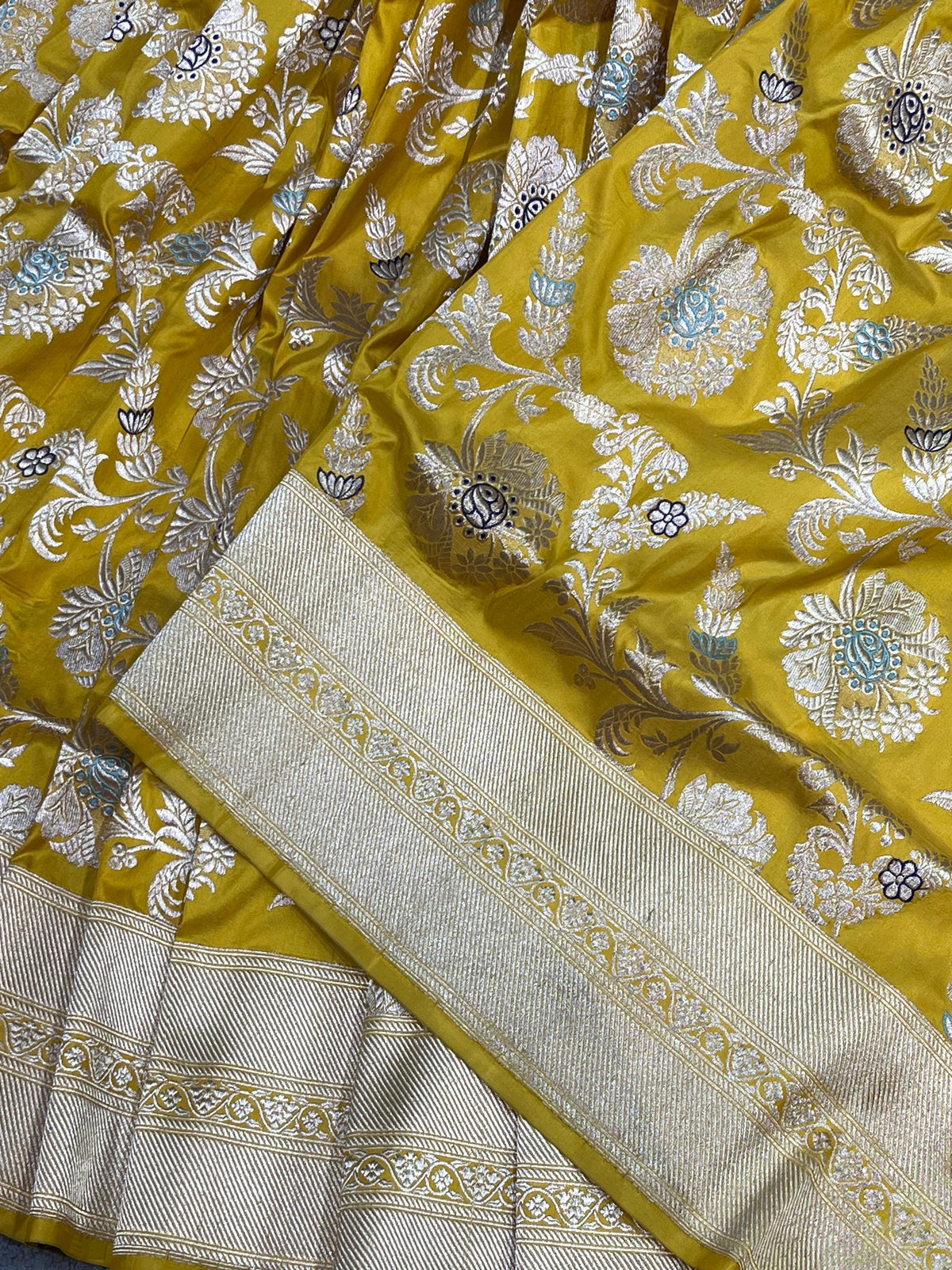 YELLOW SILK PURE HANDLOOM BANARASI SAREE