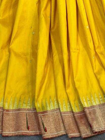 YELLOW SILK PURE HANDLOOM PAITHANI SAREE