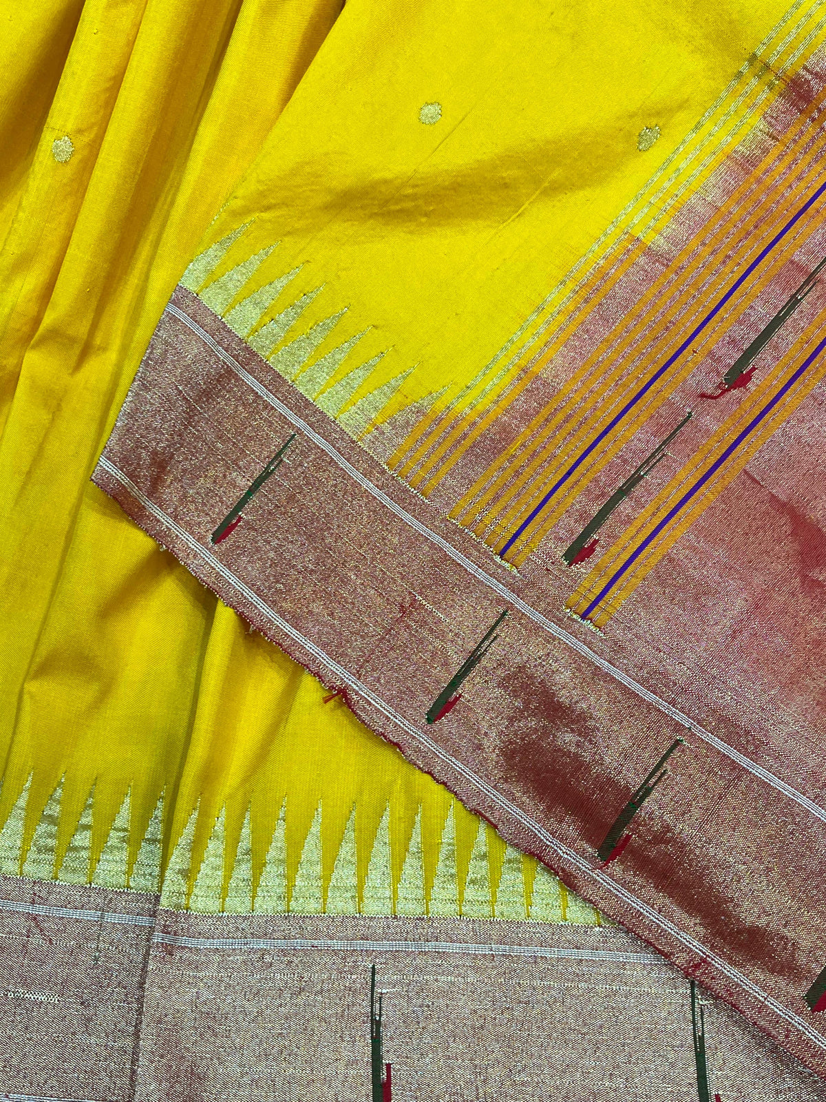 YELLOW SILK PURE HANDLOOM PAITHANI SAREE