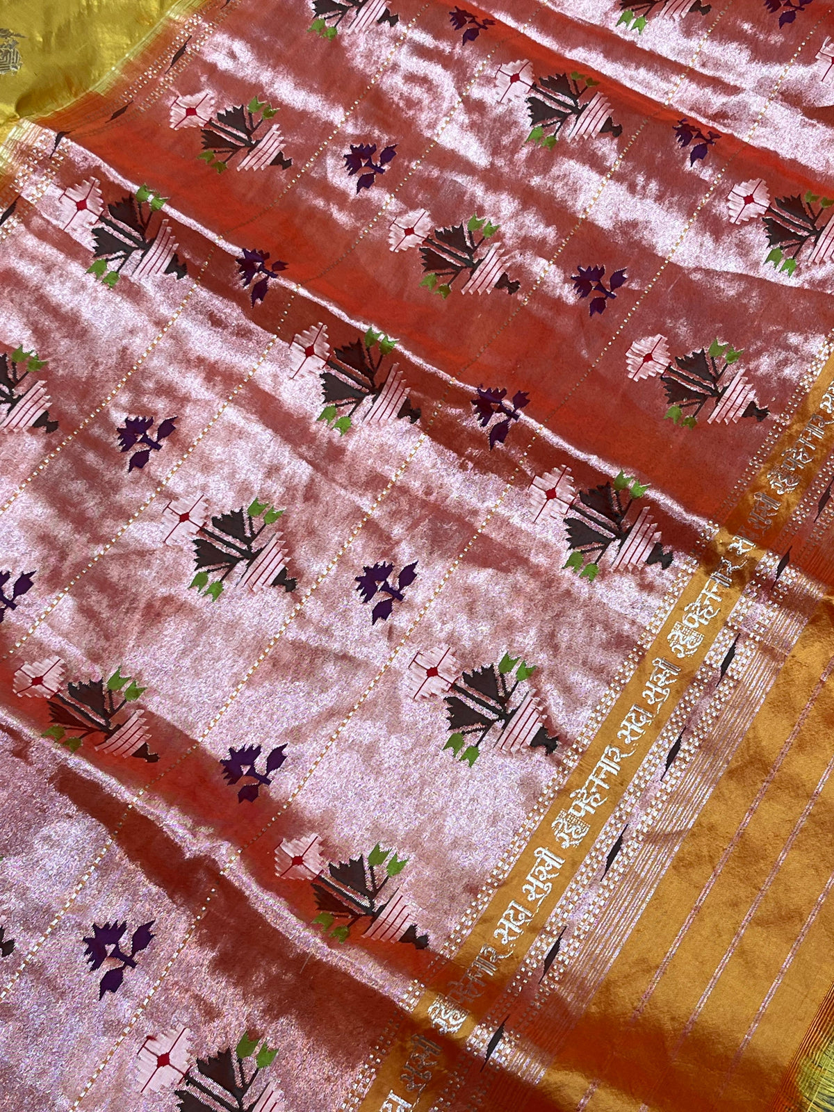 YELLOW SILK PURE HANDLOOM PAITHANI SAREE