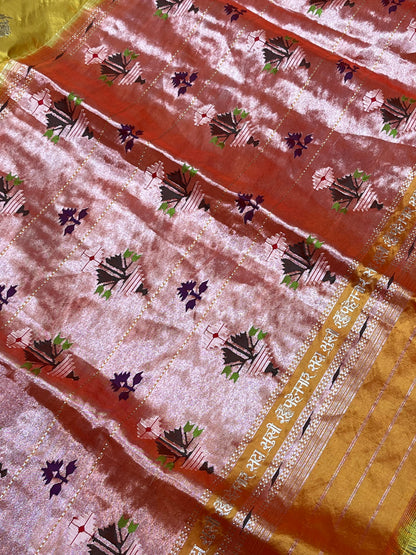 YELLOW SILK PURE HANDLOOM PAITHANI SAREE