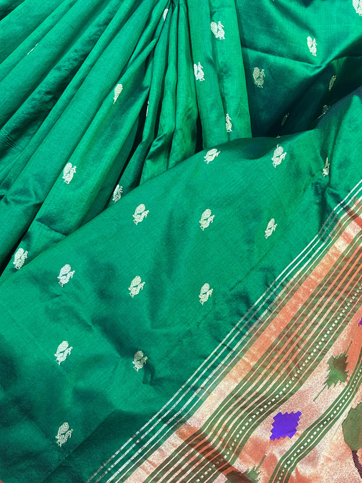 GREEN SILK PURE HANDLOOM PAITHANI SAREE