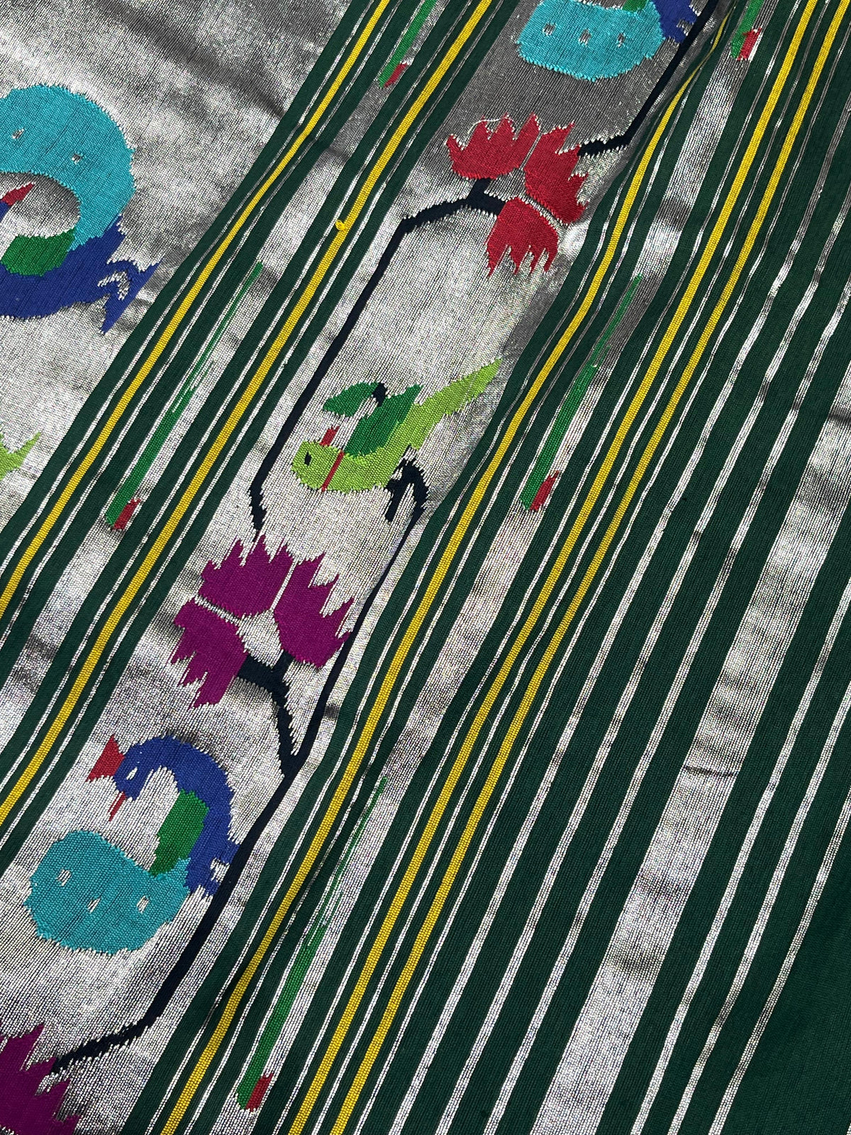 GREEN COTTON PURE HANDLOOM PAITHANI SAREE