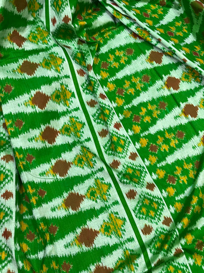 GREEN SILK PURE HANDLOOM IKKAT SAREE