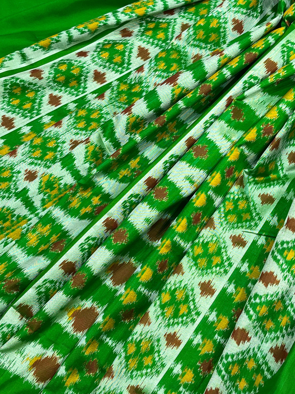 GREEN SILK PURE HANDLOOM IKKAT SAREE