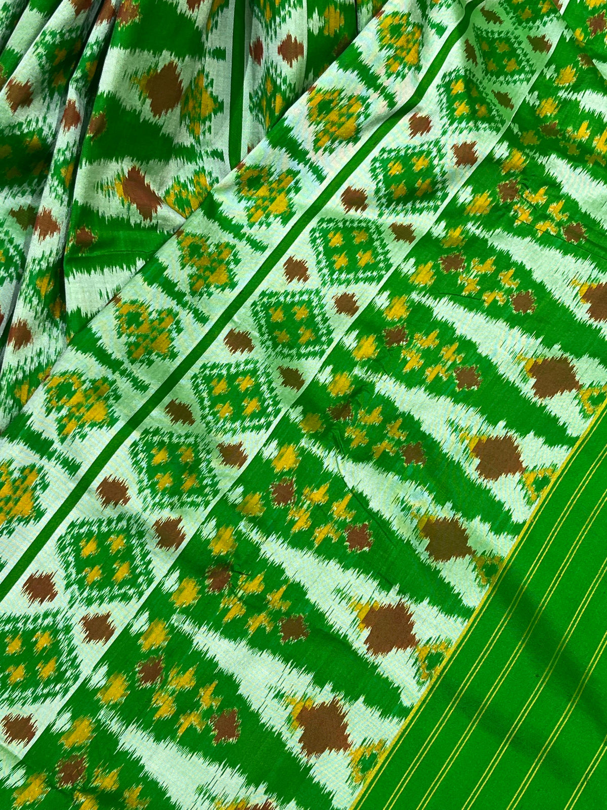 GREEN SILK PURE HANDLOOM IKKAT SAREE