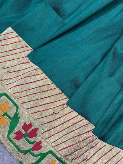 GREEN SILK PURE HANDLOOM PAITHANI SAREE