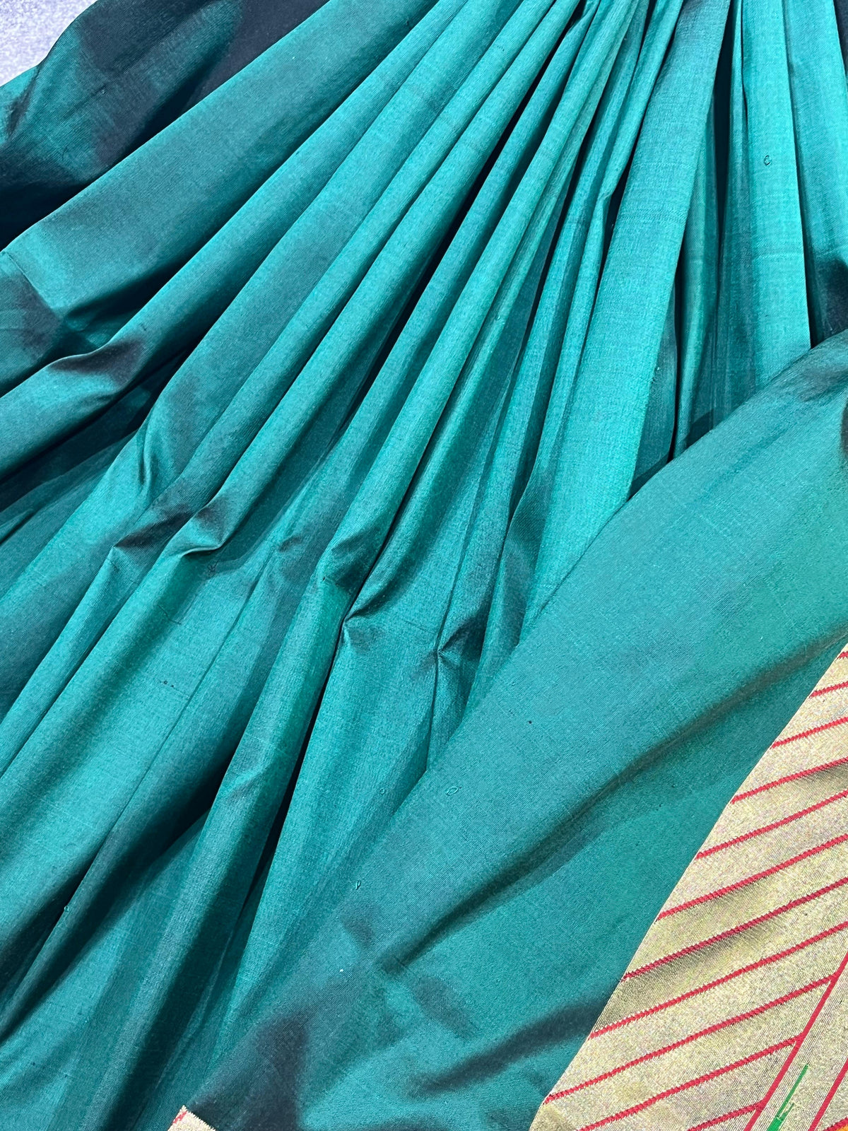 GREEN SILK PURE HANDLOOM PAITHANI SAREE