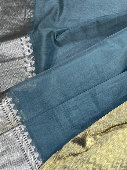 GREY PURE HANDLOOM CHANDERI SAREE