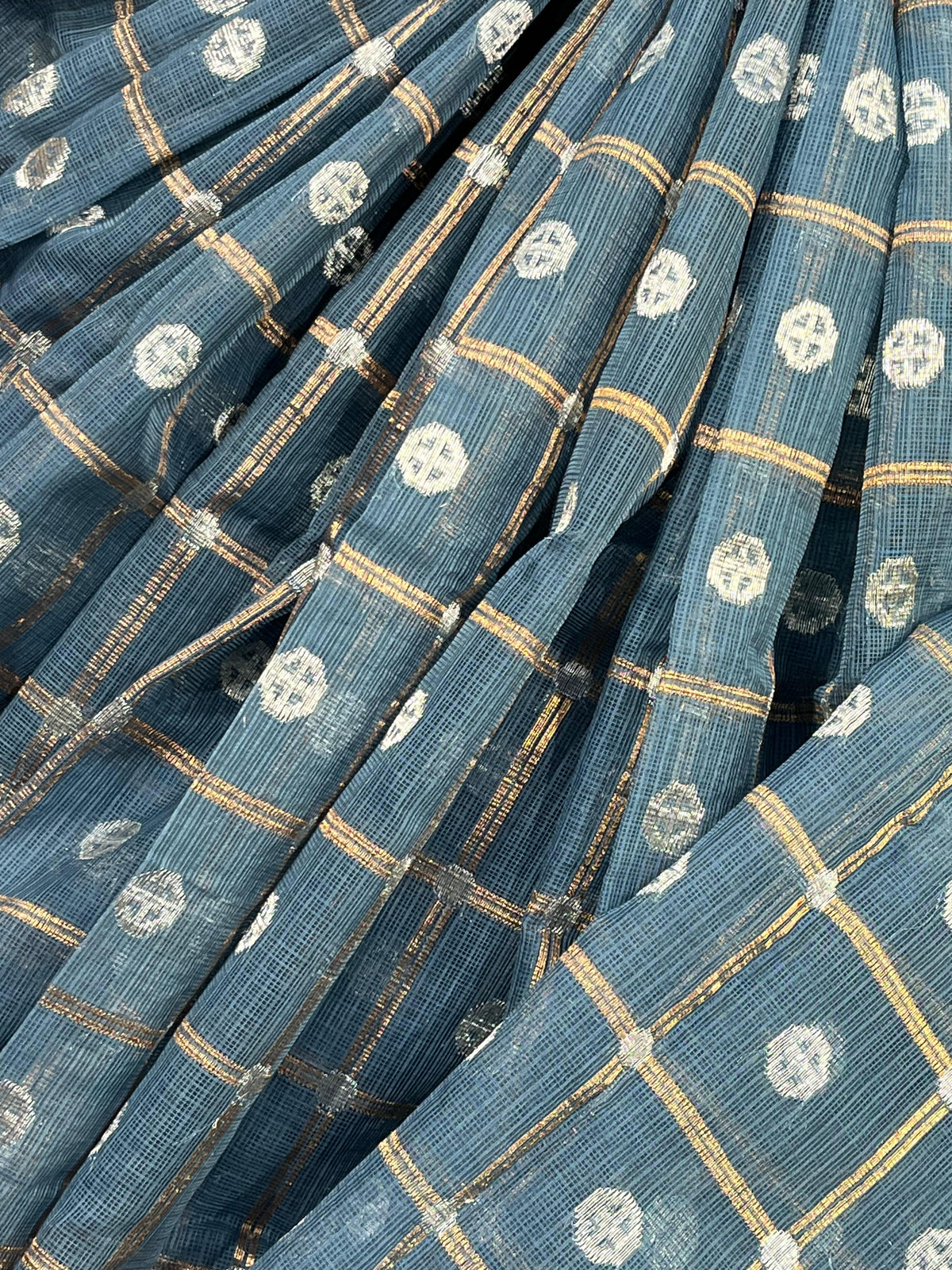 GREY PURE HANDLOOM REAL JARI KOTA DORIYA SAREE