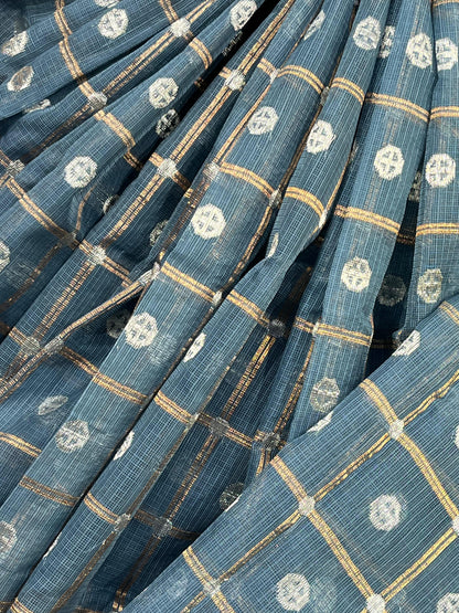GREY PURE HANDLOOM REAL JARI KOTA DORIYA SAREE