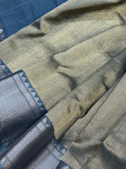 GREY PURE HANDLOOM CHANDERI SAREE
