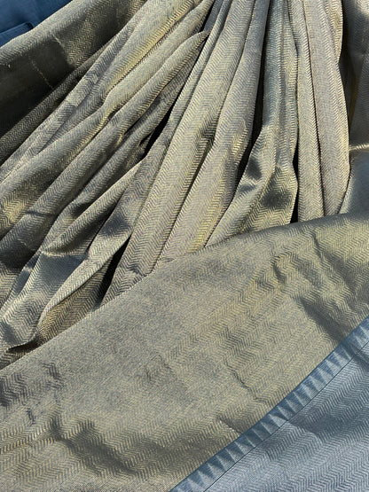 GREY PURE HANDLOOM CHANDERI SAREE