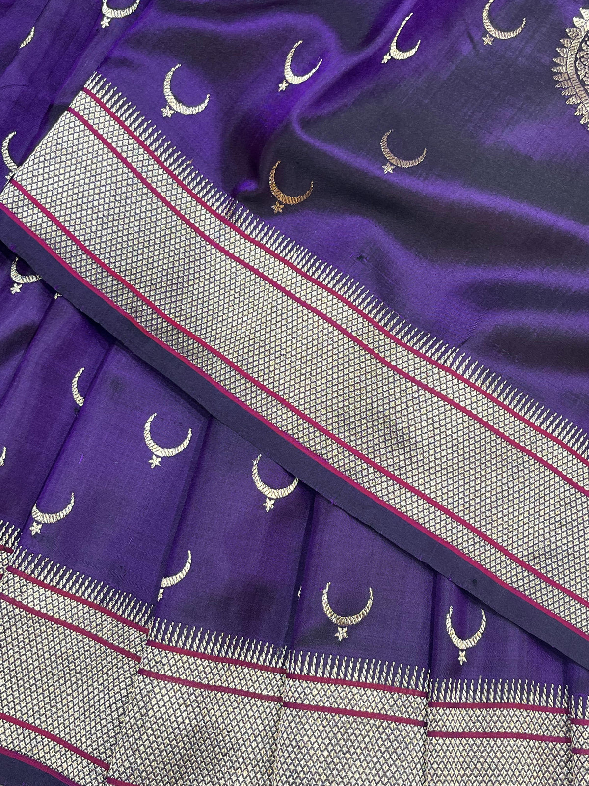 PURPLE MULBERRY SILK PURE HANDLOOM PAITHANI SAREE