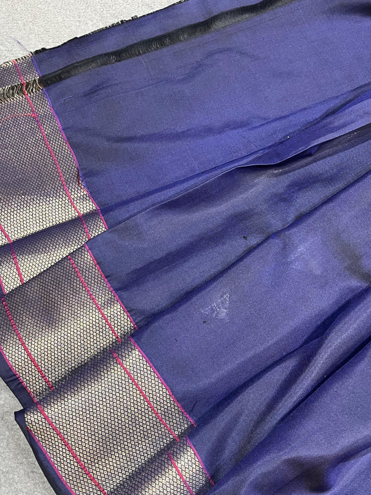 NAVY BLUE MULBERRY SILK PURE HANDLOOM PAITHANI SAREE