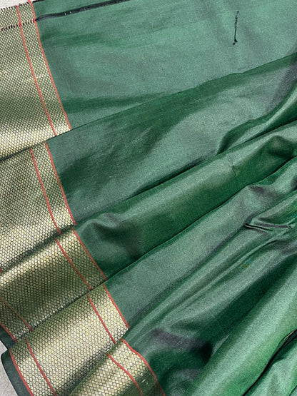 GREEN MULBERRY SILK PURE HANDLOOM PAITHANI SAREE