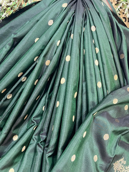 GREEN MULBERRY SILK PURE HANDLOOM PAITHANI SAREE