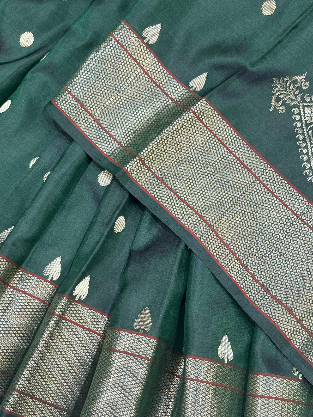 GREEN MULBERRY SILK PURE HANDLOOM PAITHANI SAREE