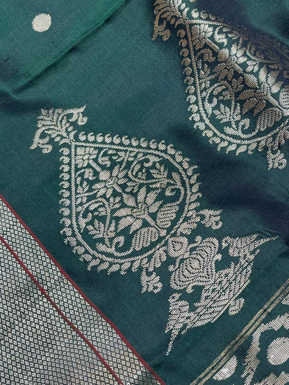 GREEN MULBERRY SILK PURE HANDLOOM PAITHANI SAREE