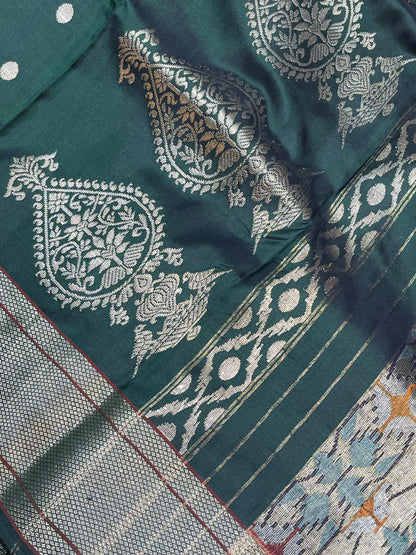 GREEN MULBERRY SILK PURE HANDLOOM PAITHANI SAREE