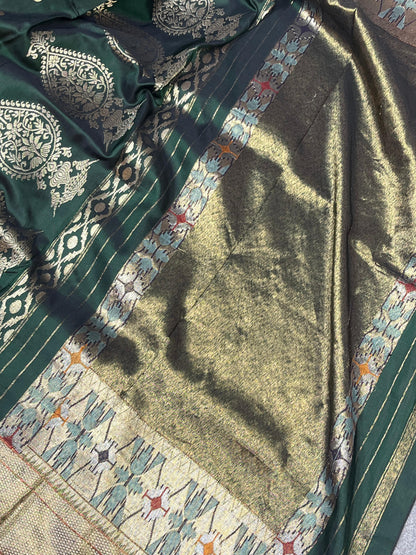 GREEN MULBERRY SILK PURE HANDLOOM PAITHANI SAREE