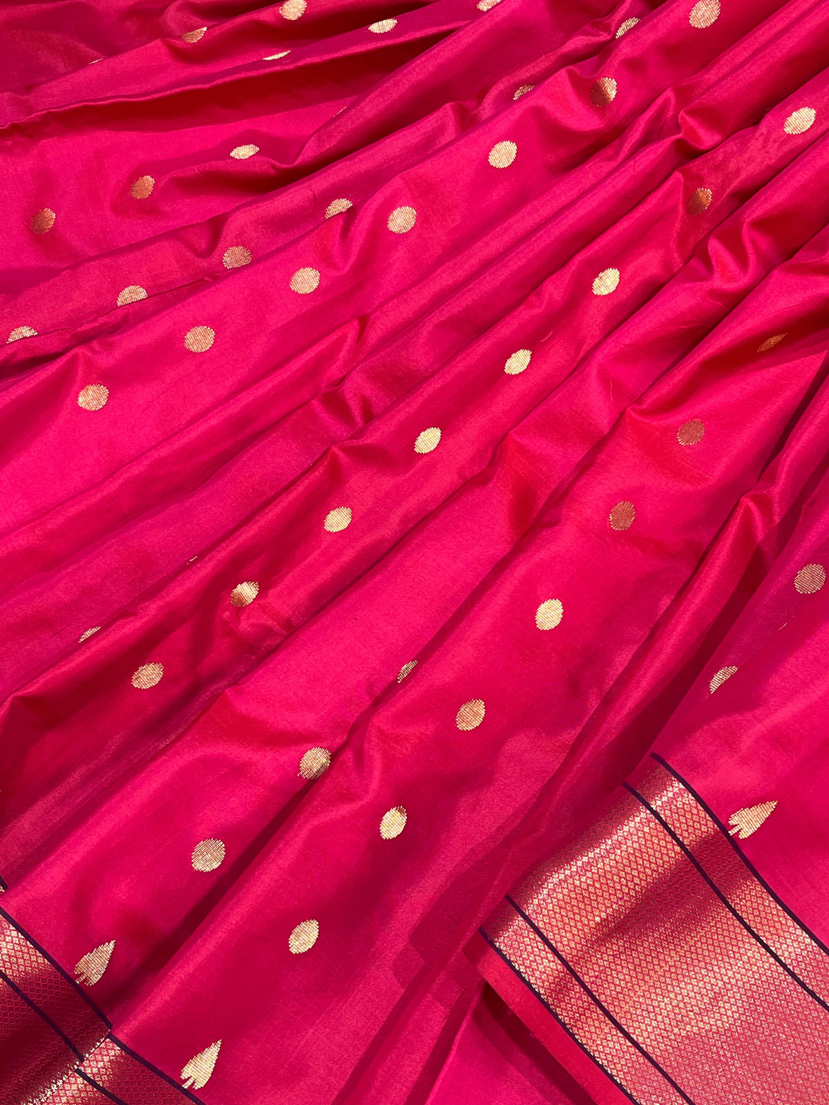RANI PINK MULBERRY SILK PURE HANDLOOM PAITHANI SAREE
