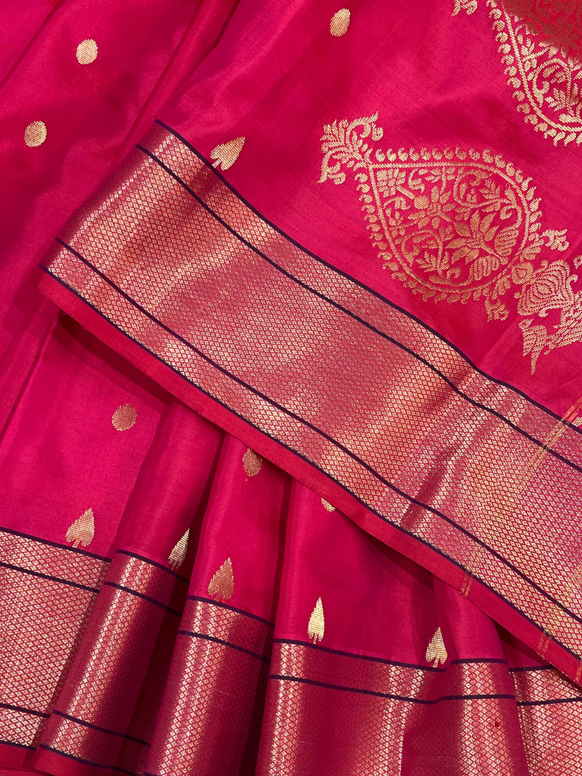 RANI PINK MULBERRY SILK PURE HANDLOOM PAITHANI SAREE