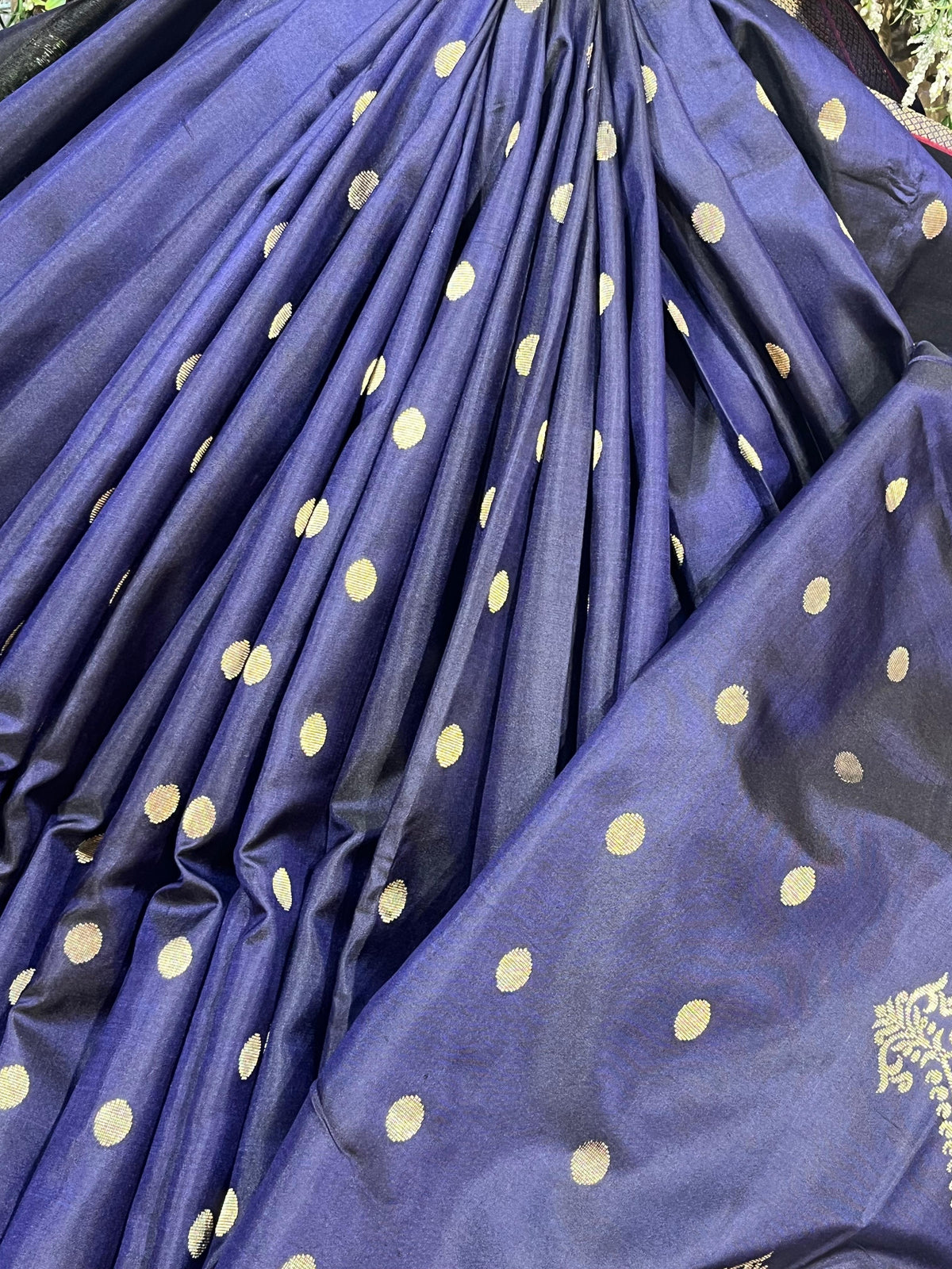 NAVY BLUE MULBERRY SILK PURE HANDLOOM PAITHANI SAREE