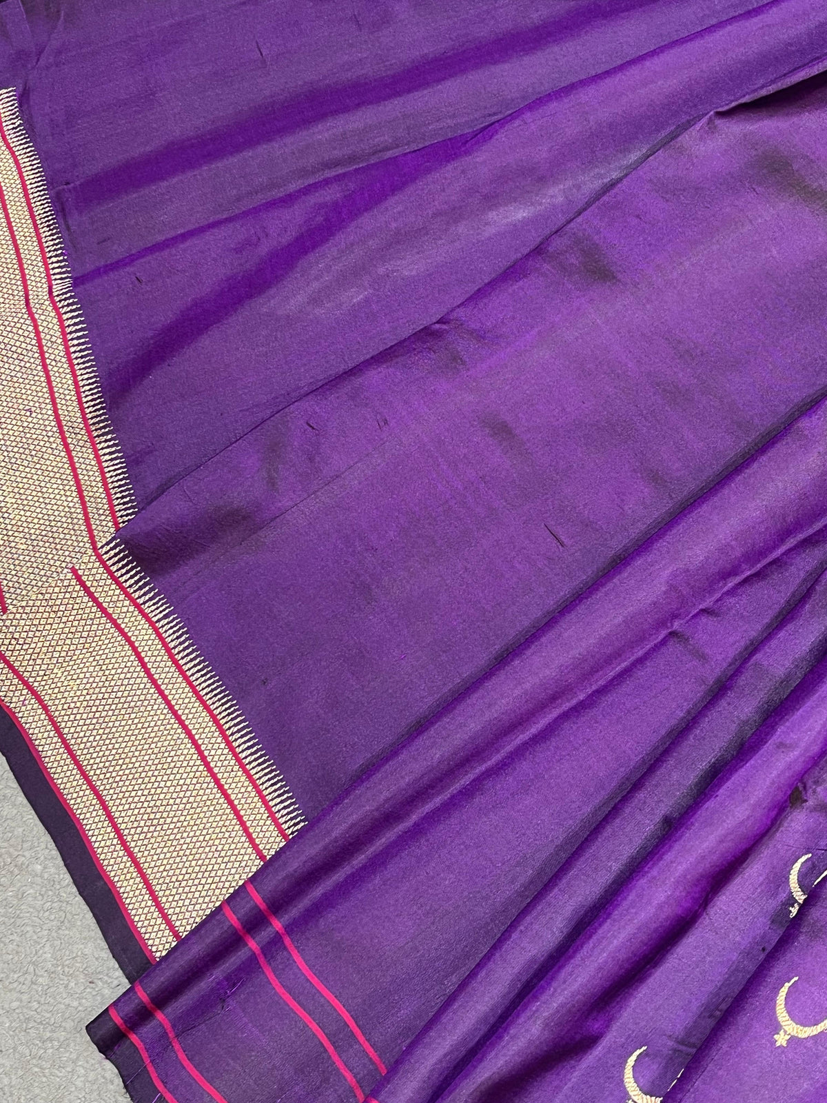 PURPLE MULBERRY SILK PURE HANDLOOM PAITHANI SAREE