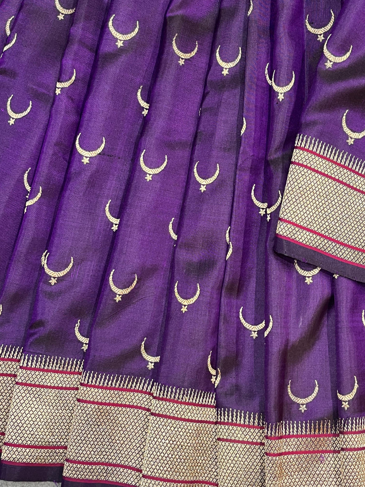 PURPLE MULBERRY SILK PURE HANDLOOM PAITHANI SAREE