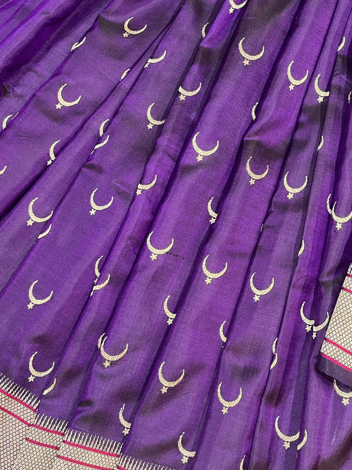 PURPLE MULBERRY SILK PURE HANDLOOM PAITHANI SAREE