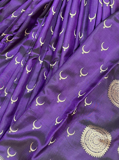 PURPLE MULBERRY SILK PURE HANDLOOM PAITHANI SAREE