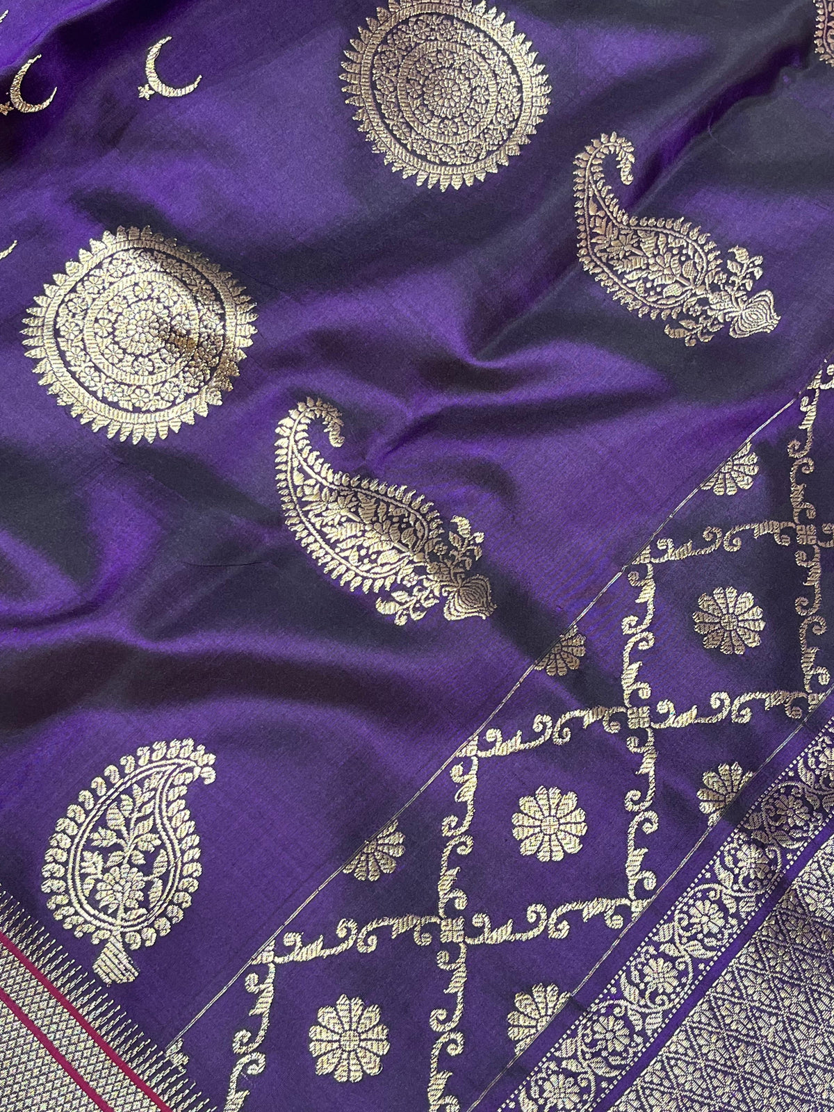 PURPLE MULBERRY SILK PURE HANDLOOM PAITHANI SAREE