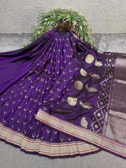 PURPLE MULBERRY SILK PURE HANDLOOM PAITHANI SAREE