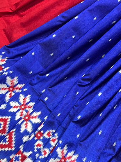 ROYAL BLUE SILK PURE HANDLOOM IKKAT SAREE
