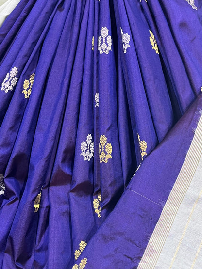 DEEP PURPLE SILK PURE HANDLOOM IKKAT SAREE