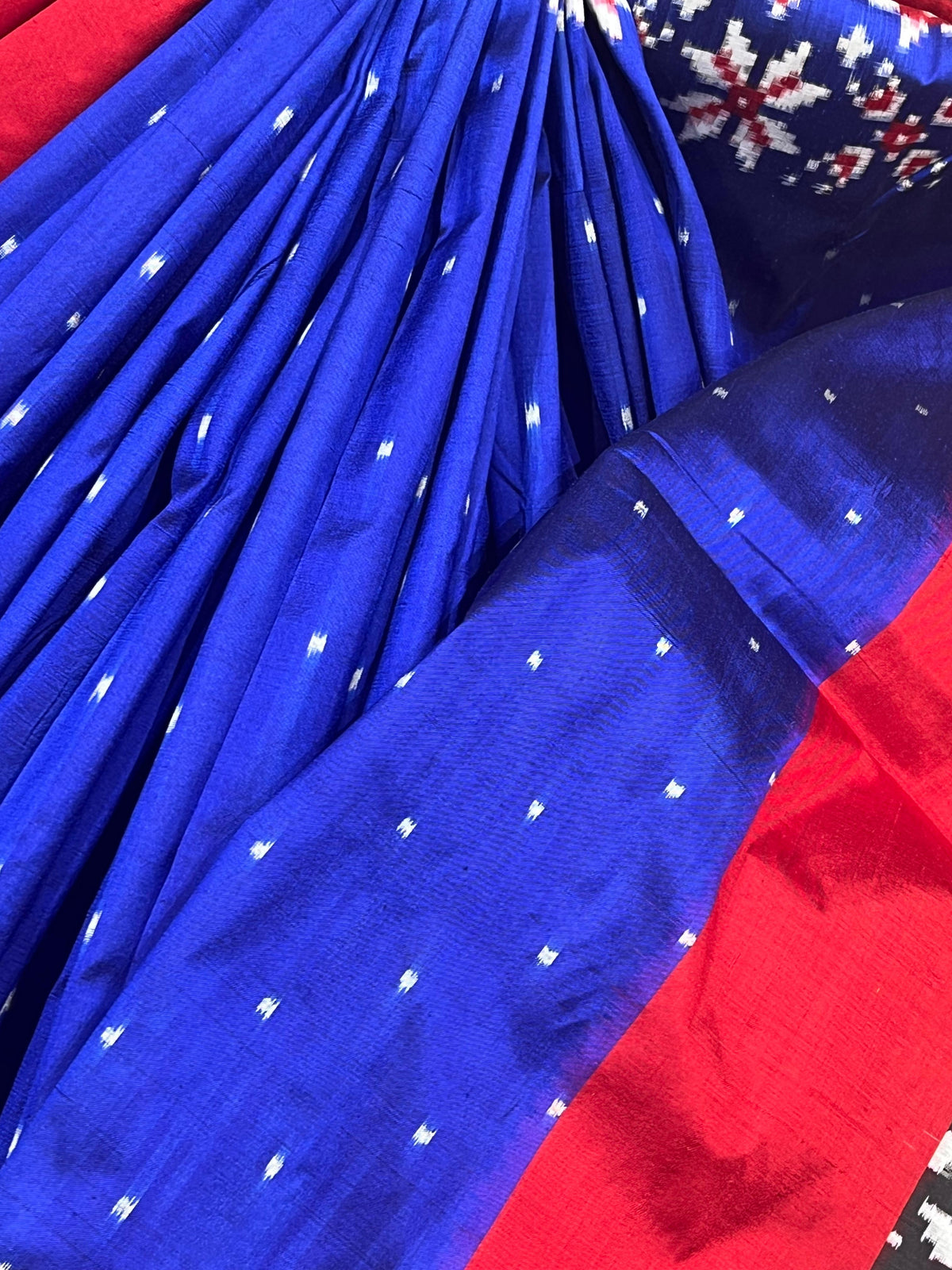 ROYAL BLUE SILK PURE HANDLOOM IKKAT SAREE