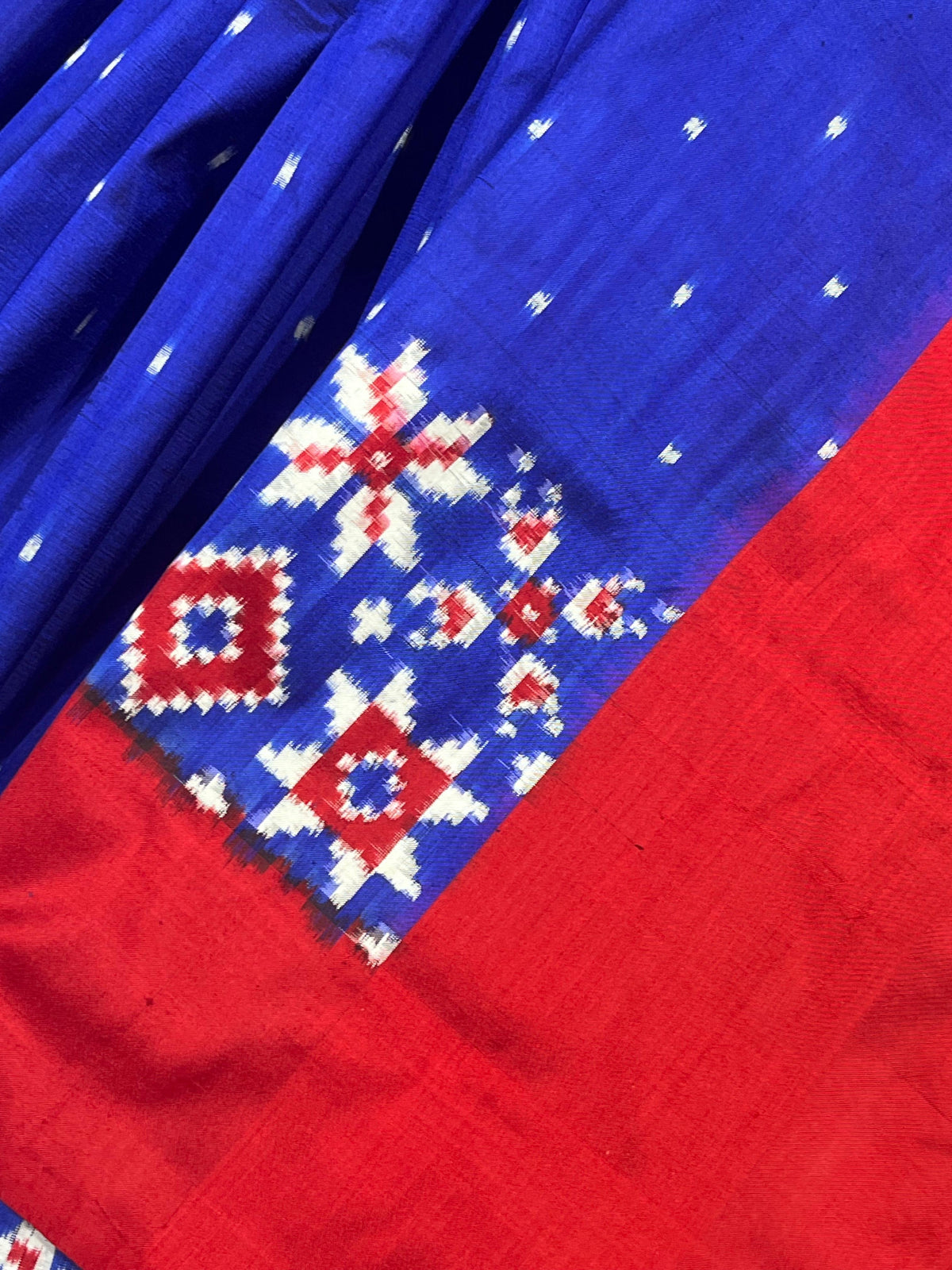ROYAL BLUE SILK PURE HANDLOOM IKKAT SAREE