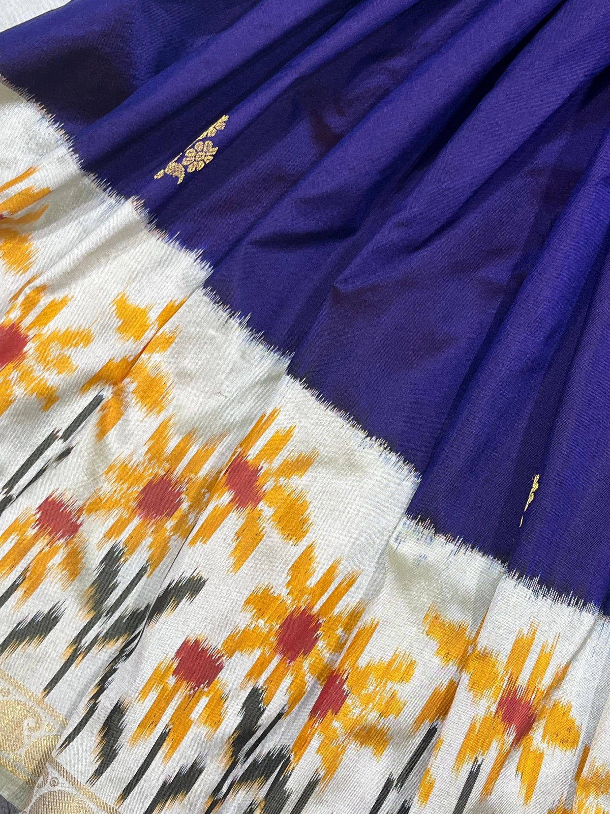 DEEP PURPLE SILK PURE HANDLOOM IKKAT SAREE