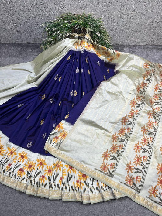 DEEP PURPLE SILK PURE HANDLOOM IKKAT SAREE