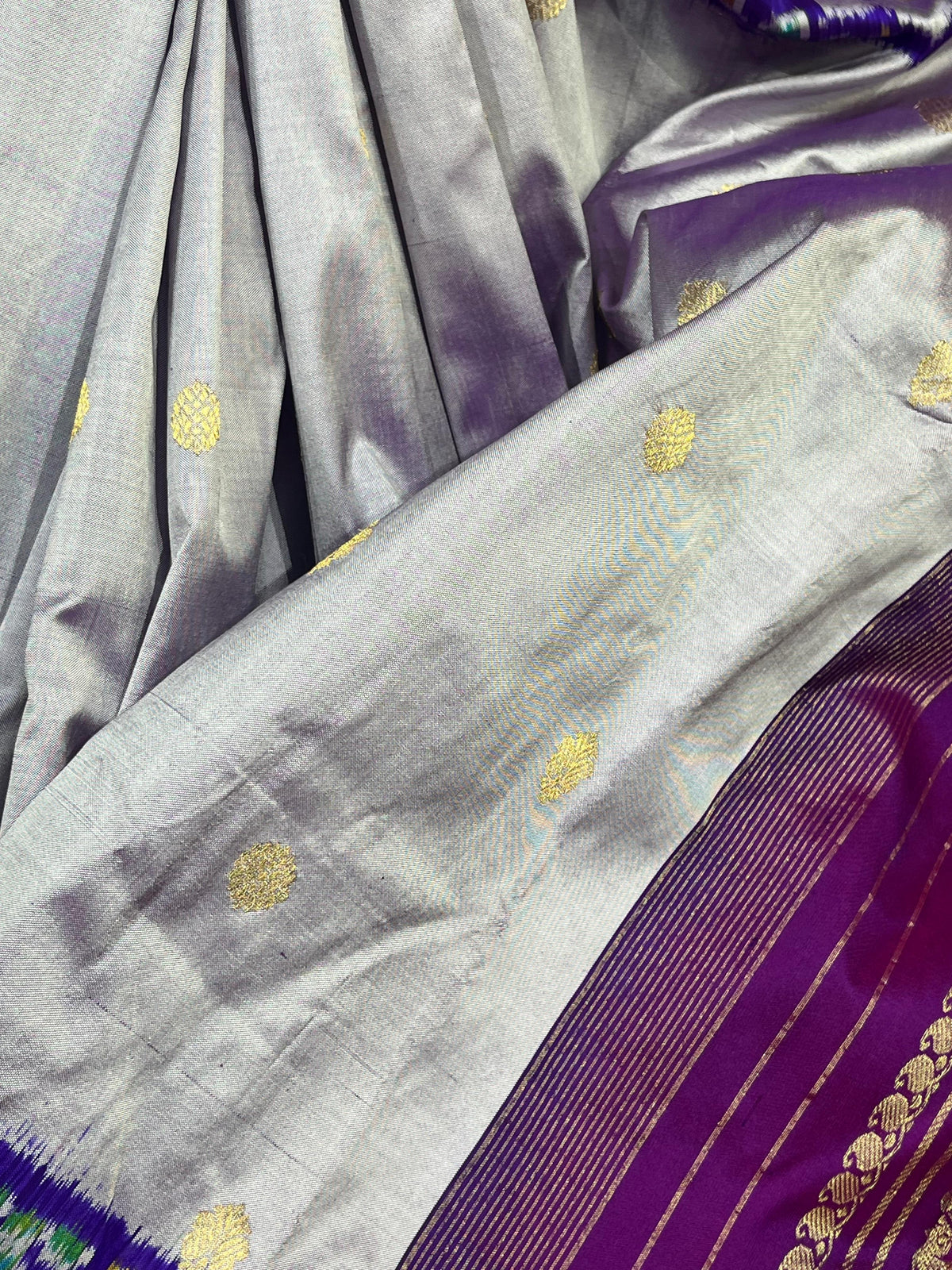 LAVENDER SILK PURE HANDLOOM IKKAT SAREE