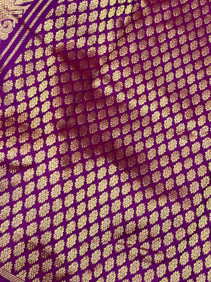 LAVENDER SILK PURE HANDLOOM IKKAT SAREE