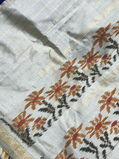 DEEP PURPLE SILK PURE HANDLOOM IKKAT SAREE