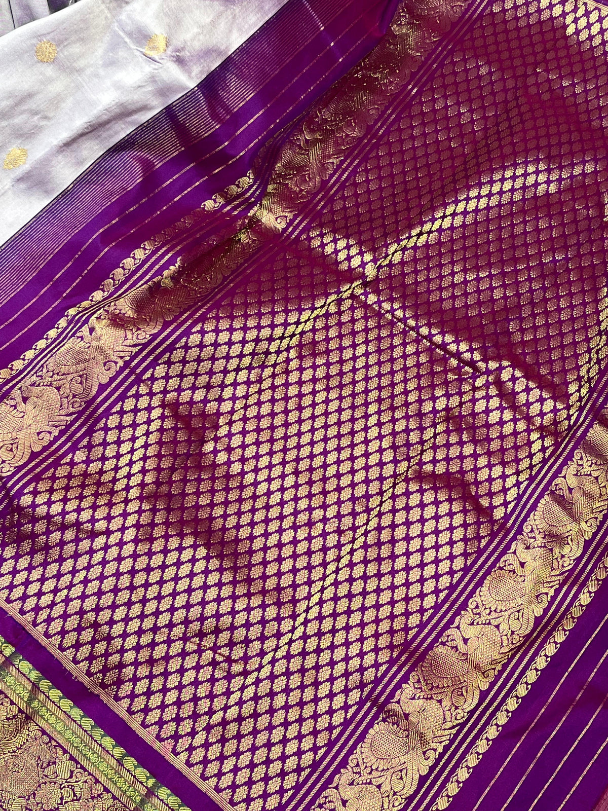 LAVENDER SILK PURE HANDLOOM IKKAT SAREE