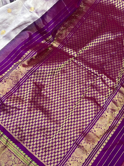 LAVENDER SILK PURE HANDLOOM IKKAT SAREE