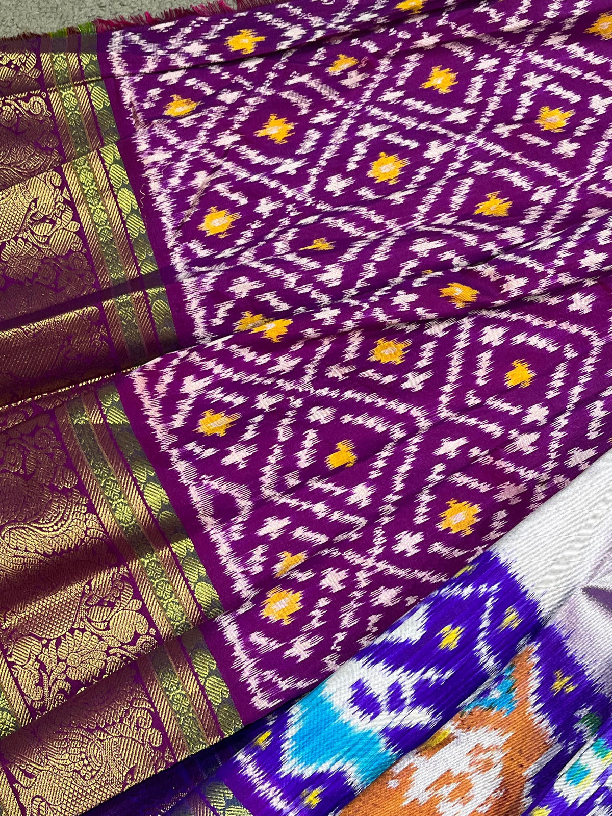 LAVENDER SILK PURE HANDLOOM IKKAT SAREE