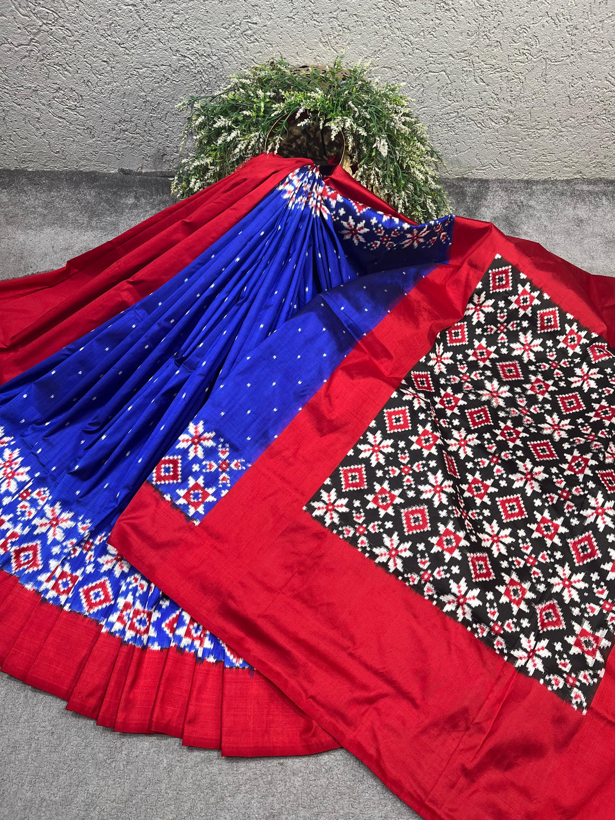 ROYAL BLUE SILK PURE HANDLOOM IKKAT SAREE